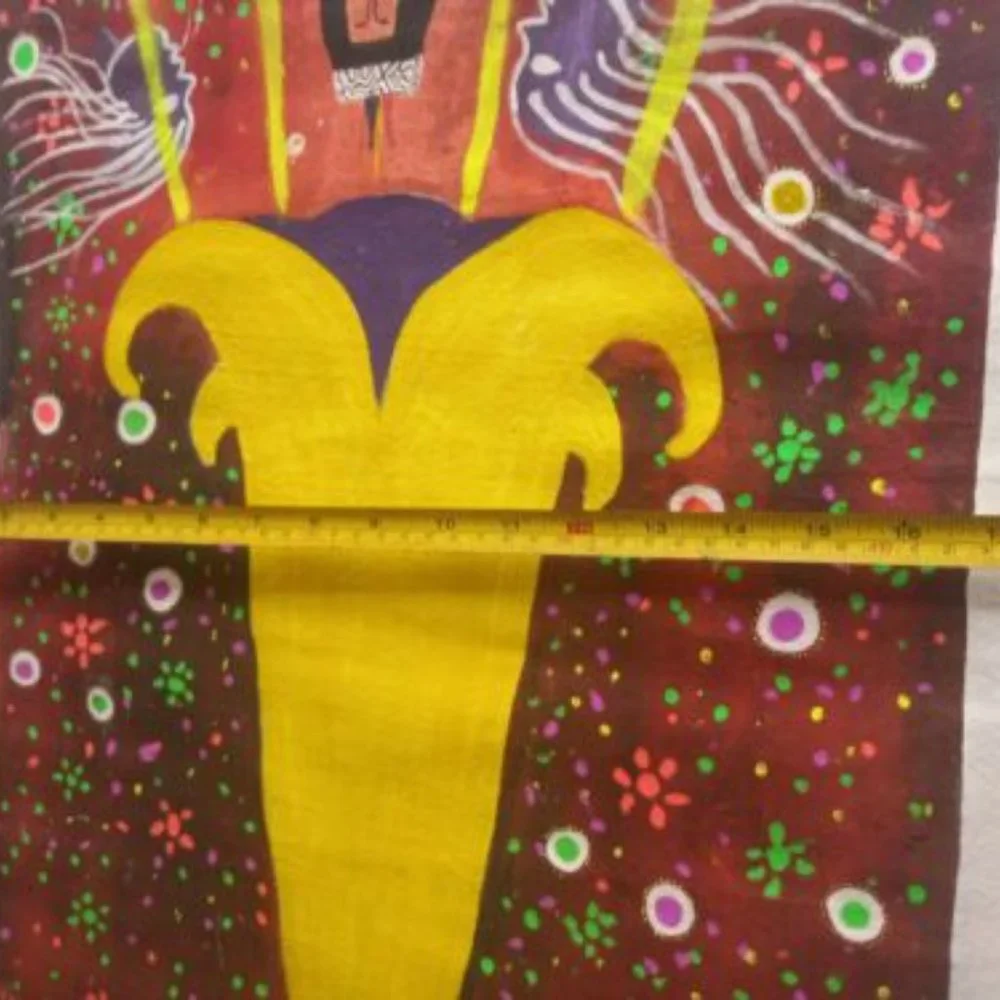 Oil on canvas Peruvian floripondio flower and shaman 30 x 18 inches